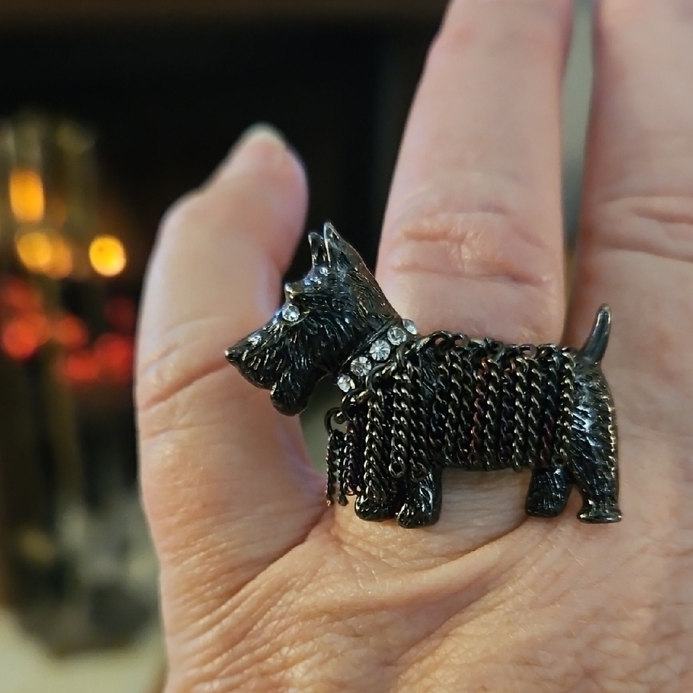 Scottish Terrier Stretchy Statement Ring